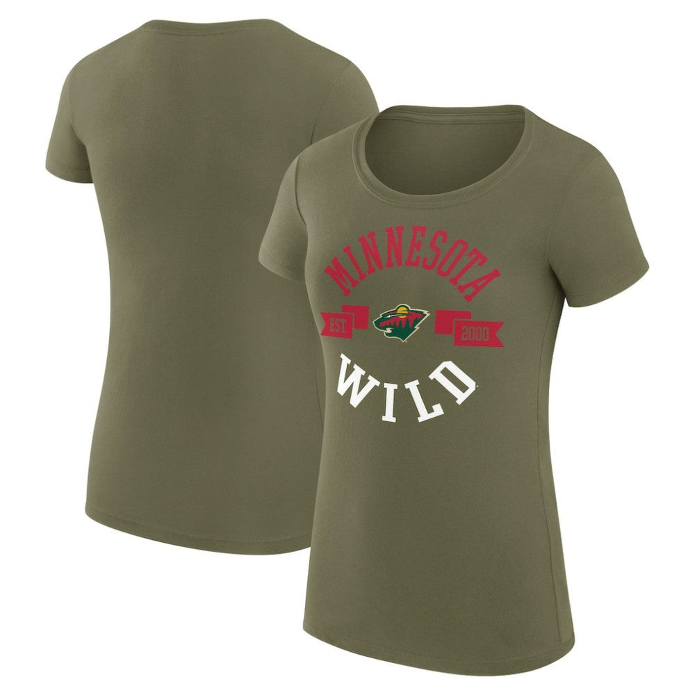 NHL Minnesota Wild G-III 4Her by Carl Banks Women's Super-Slim Fit Lightweight City Graphic Sport Crewneck T-Shirt
