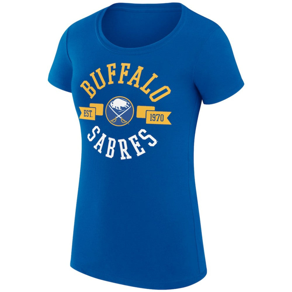NHL Buffalo Sabres G-III 4Her by Carl Banks Women's Super-Slim Fit Lightweight City Graphic Sport Crewneck T-Shirt