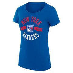 NHL New York Rangers G-III 4Her by Carl Banks Women's Super-Slim Fit Lightweight City Graphic Sport Crewneck T-Shirt