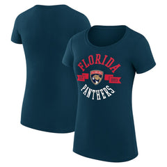 NHL Florida Panthers G-III 4Her by Carl Banks Women's Super-Slim Fit Lightweight City Graphic Sport Crewneck T-Shirt