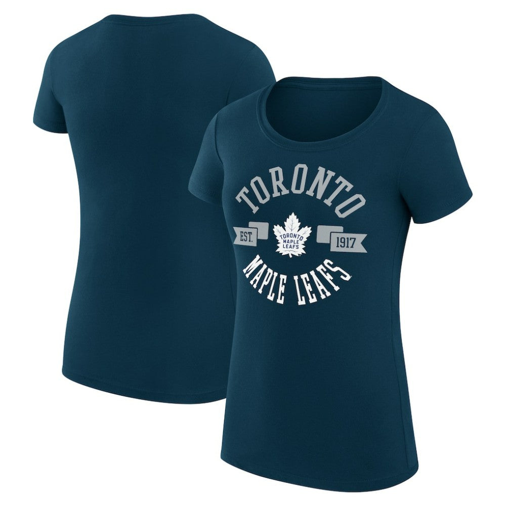 NHL Toronto Maple Leafs G-III 4Her by Carl Banks Women's Super-Slim Fit Lightweight City Graphic Sport Crewneck T-Shirt