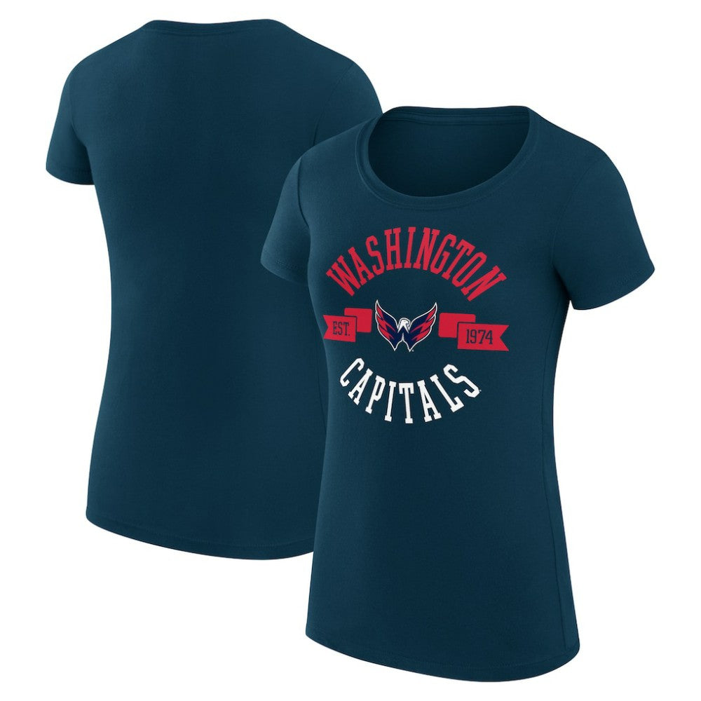 NHL Washington Capitals G-III 4Her by Carl Banks Women's Super-Slim Fit Lightweight City Graphic Sport Crewneck T-Shirt