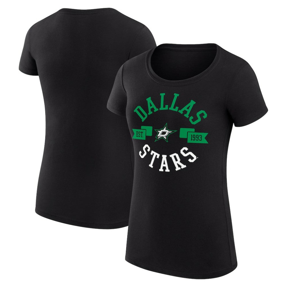 NHL Dallas Stars G-III 4Her by Carl Banks Women's Super-Slim Fit Lightweight City Graphic Sport Crewneck T-Shirt