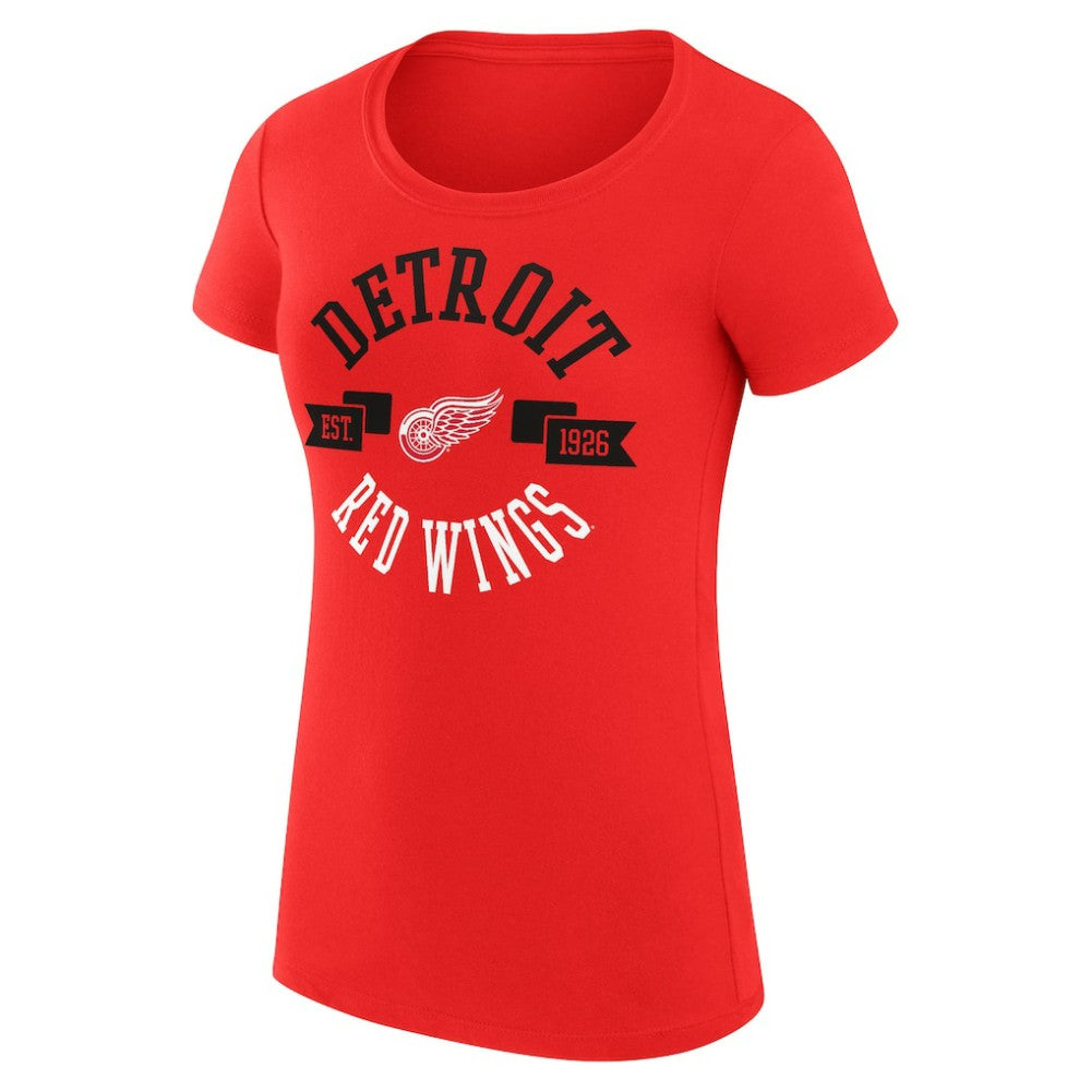 NHL Detroit Red Wings G-III 4Her by Carl Banks Women's Super-Slim Fit Lightweight City Graphic Sport Crewneck T-Shirt