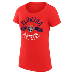 NHL Florida Panthers G-III 4Her by Carl Banks Women's Super-Slim Fit Lightweight City Graphic Sport Crewneck T-Shirt