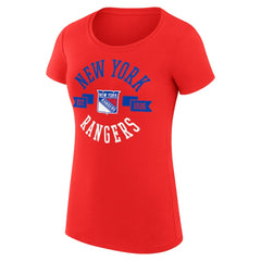 NHL New York Rangers G-III 4Her by Carl Banks Women's Super-Slim Fit Lightweight City Graphic Sport Crewneck T-Shirt