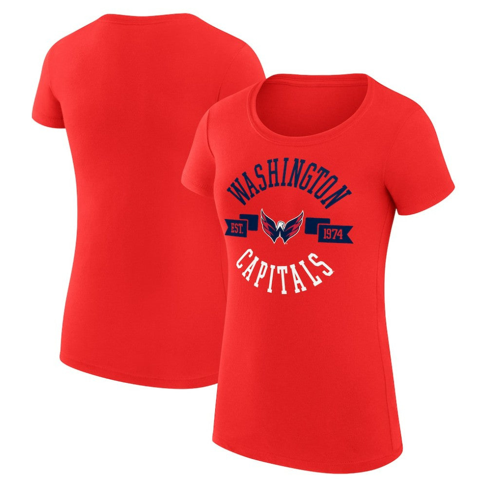 NHL Washington Capitals G-III 4Her by Carl Banks Women's Super-Slim Fit Lightweight City Graphic Sport Crewneck T-Shirt