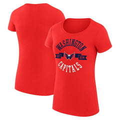 NHL Washington Capitals G-III 4Her by Carl Banks Women's Super-Slim Fit Lightweight City Graphic Sport Crewneck T-Shirt