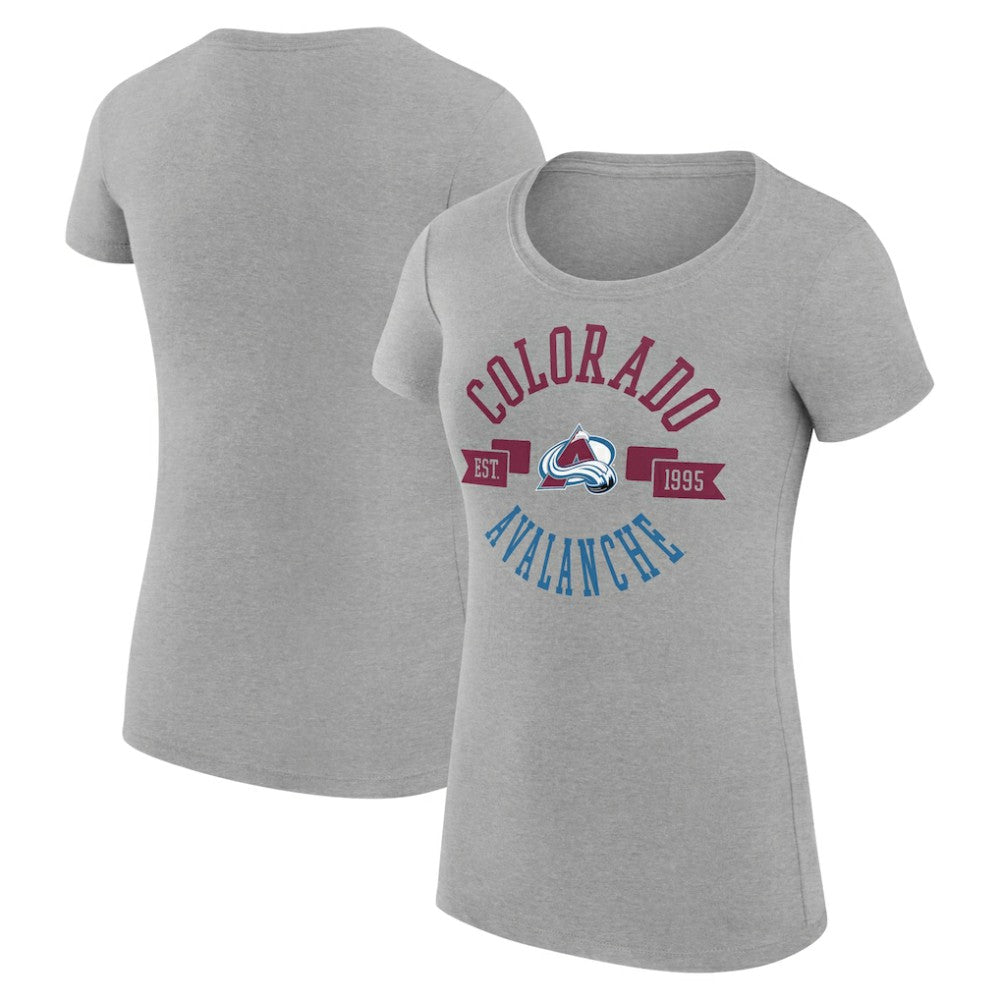 NHL Colorado Avalanche G-III 4Her by Carl Banks Women's Super-Slim Fit Lightweight City Graphic Sport Crewneck T-Shirt