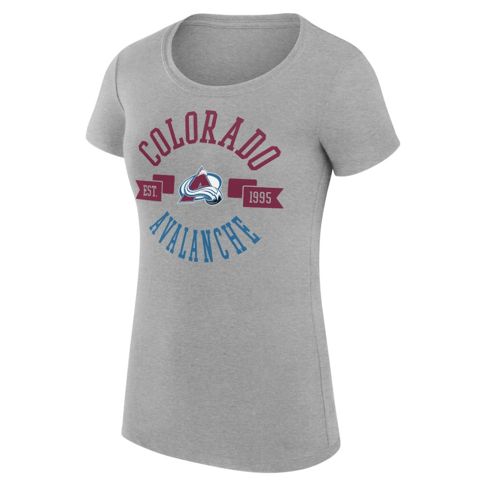 NHL Colorado Avalanche G-III 4Her by Carl Banks Women's Super-Slim Fit Lightweight City Graphic Sport Crewneck T-Shirt