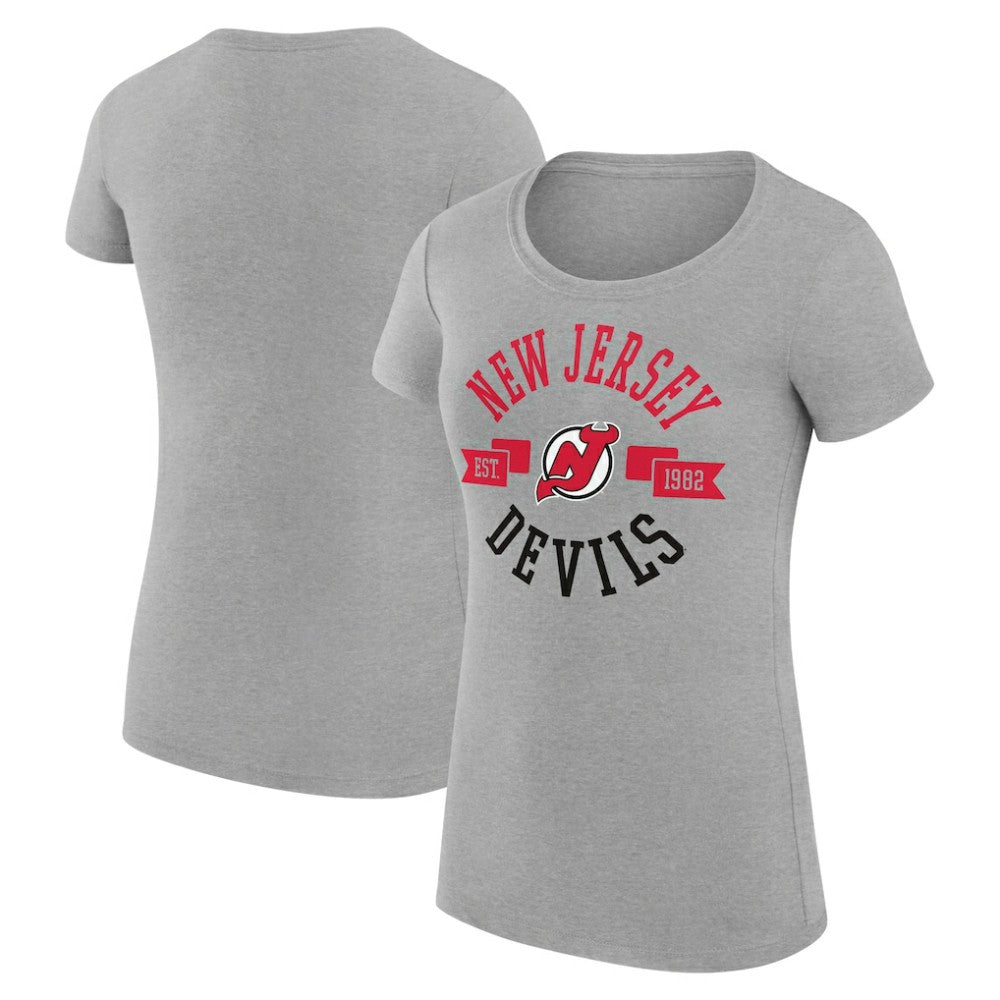 NHL New Jersey Devils G-III 4Her by Carl Banks Women's Super-Slim Fit Lightweight City Graphic Sport Crewneck T-Shirt