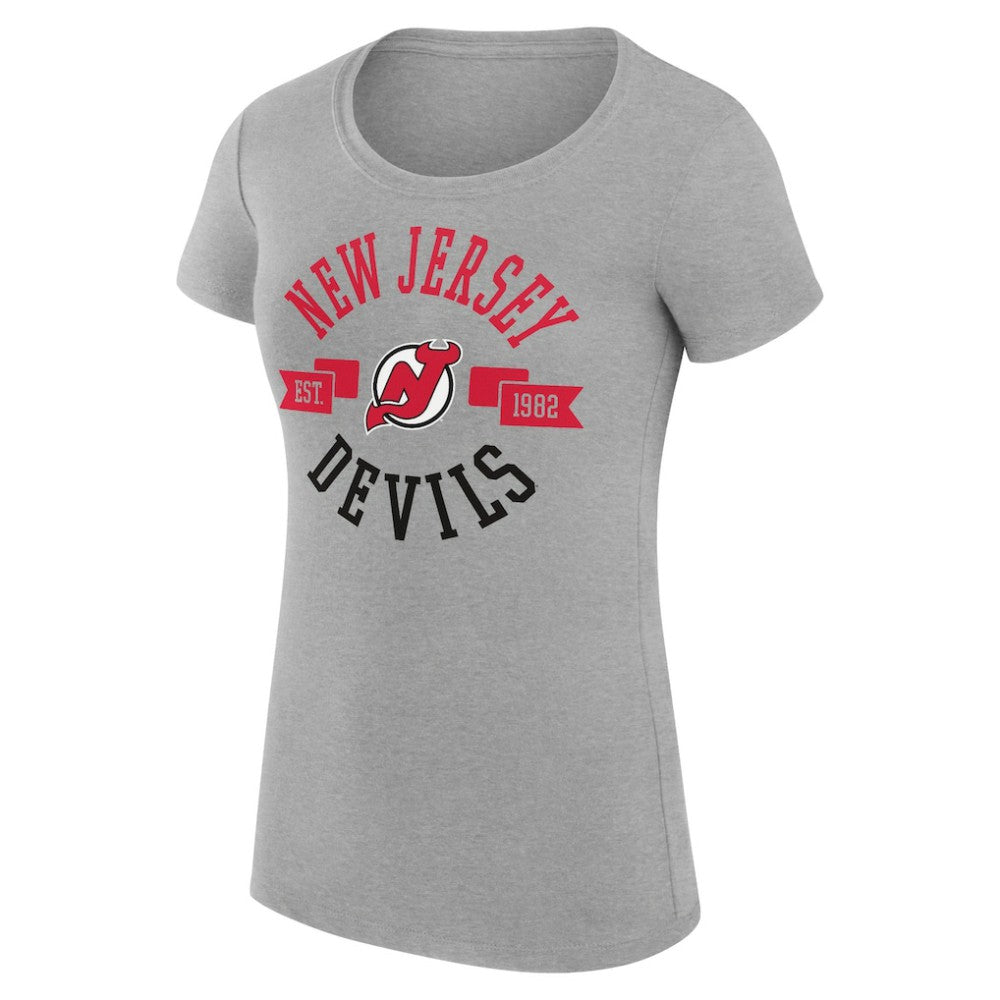 NHL New Jersey Devils G-III 4Her by Carl Banks Women's Super-Slim Fit Lightweight City Graphic Sport Crewneck T-Shirt