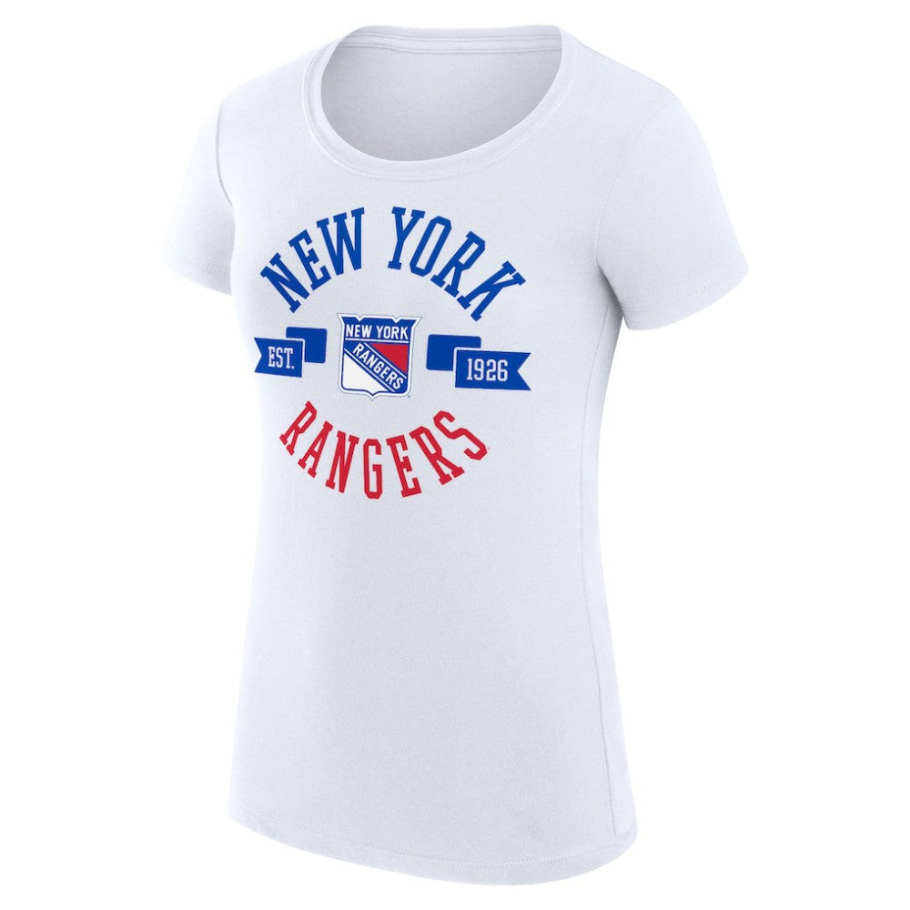 NHL New York Rangers G-III 4Her by Carl Banks Women's Super-Slim Fit Lightweight City Graphic Sport Crewneck T-Shirt