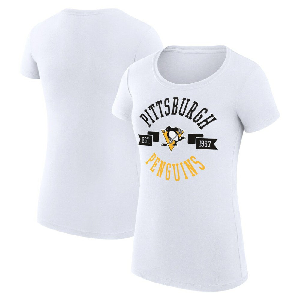NHL Pittsburgh Penguins G-III 4Her by Carl Banks Women's Super-Slim Fit Lightweight City Graphic Sport Crewneck T-Shirt
