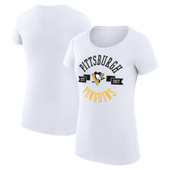 NHL Pittsburgh Penguins G-III 4Her by Carl Banks Women's Super-Slim Fit Lightweight City Graphic Sport Crewneck T-Shirt