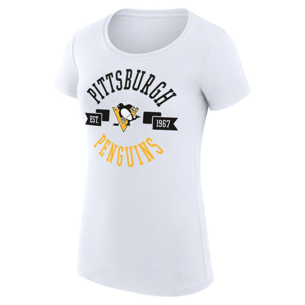 NHL Pittsburgh Penguins G-III 4Her by Carl Banks Women's Super-Slim Fit Lightweight City Graphic Sport Crewneck T-Shirt