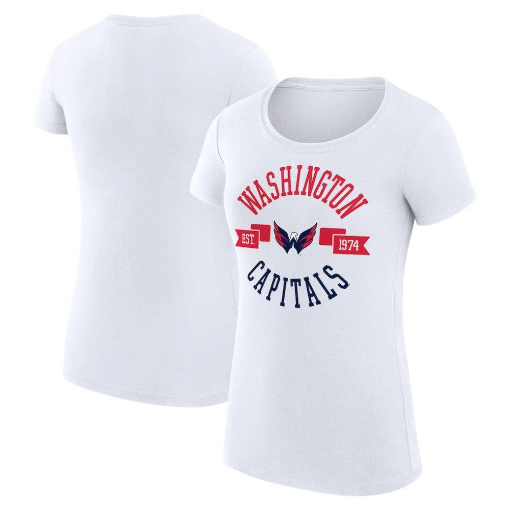 NHL Washington Capitals G-III 4Her by Carl Banks Women's Super-Slim Fit Lightweight City Graphic Sport Crewneck T-Shirt