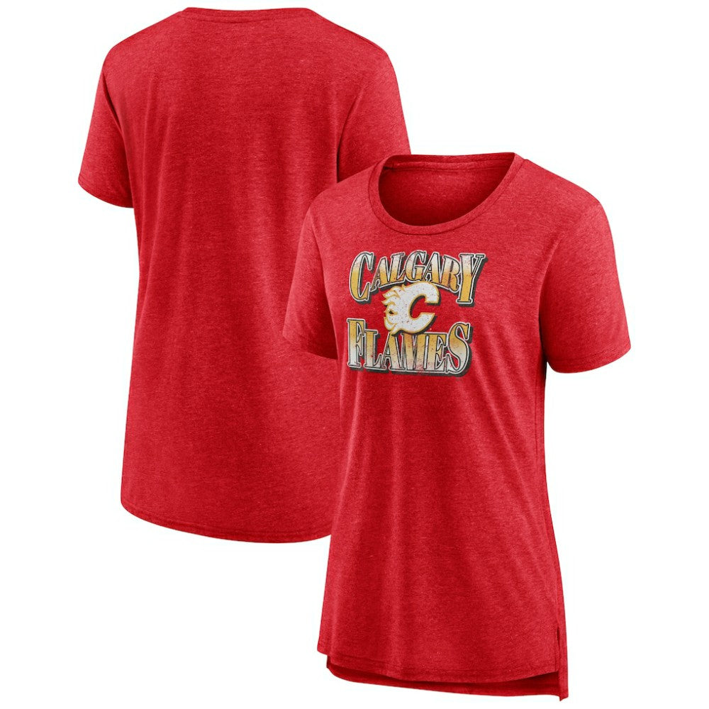 NHL Calgary Flames Women's Crash the Net Tri-Blend T-Shirt