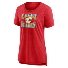 NHL Calgary Flames Women's Crash the Net Tri-Blend T-Shirt