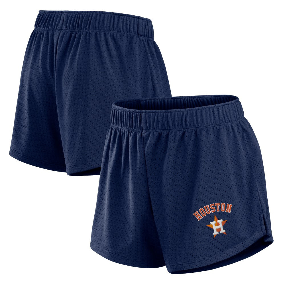 Navy Houston Astros Fanatics Women's Mesh Shorts