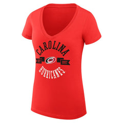 NHL Carolina Hurricanes G-III 4Her by Carl Banks Women's Super-Slim Fit Lightweight City Graphic V-Neck T-Shirt