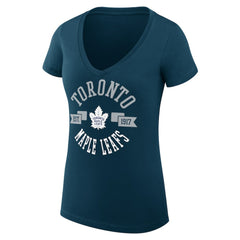 NHL Toronto Maple Leafs G-III 4Her by Carl Banks Women's Super-Slim Fit Lightweight City Graphic V-Neck T-Shirt