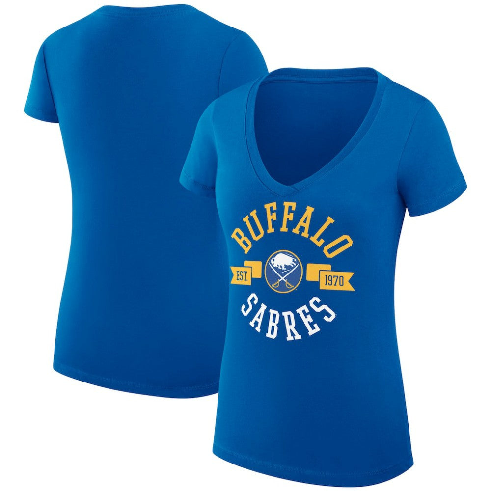 NHL Buffalo Sabres G-III 4Her by Carl Banks Women's Super-Slim Fit Lightweight City Graphic V-Neck T-Shirt