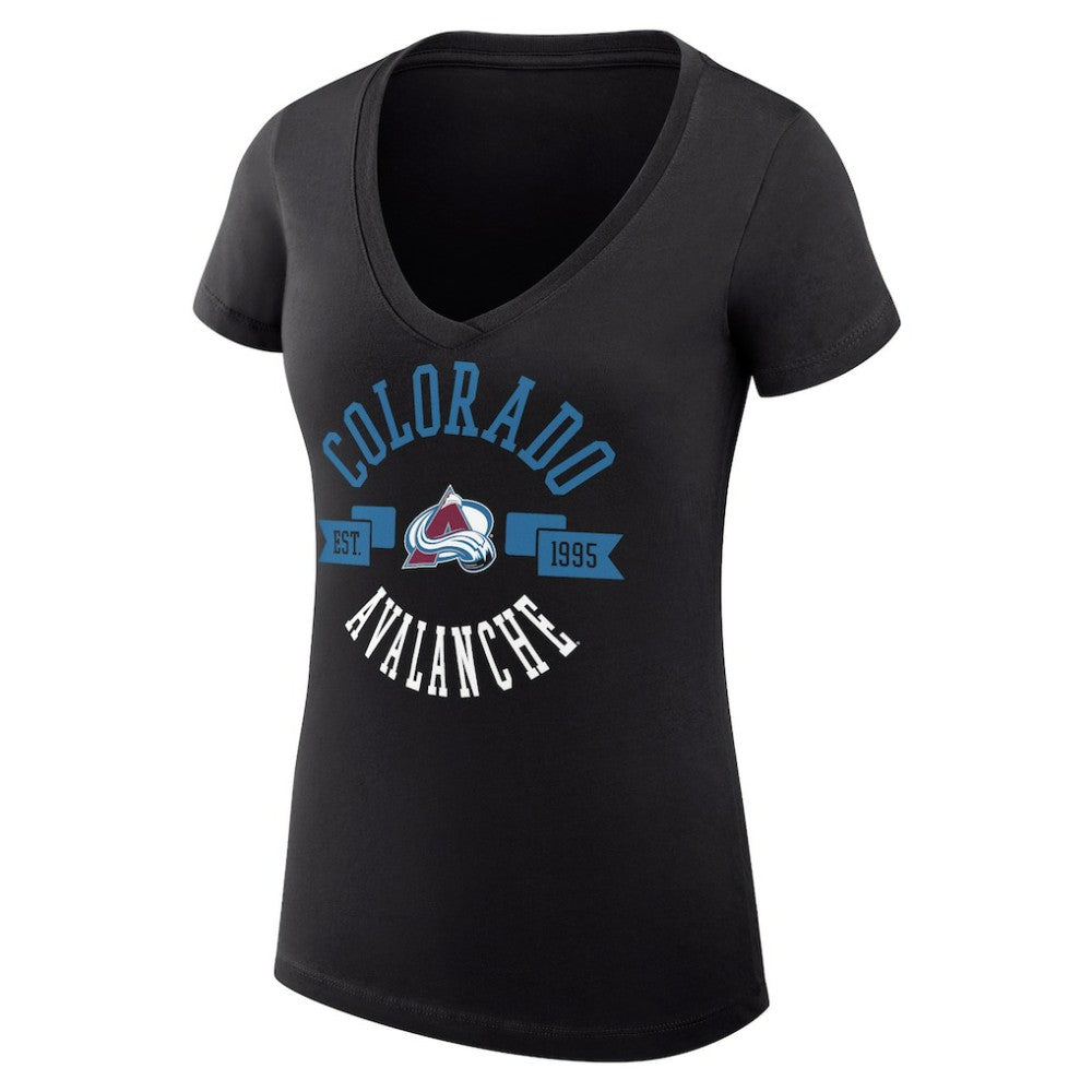 NHL Colorado Avalanche G-III 4Her by Carl Banks Women's Super-Slim Fit Lightweight City Graphic V-Neck T-Shirt