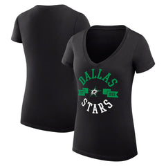 NHL Dallas Stars G-III 4Her by Carl Banks Women's Super-Slim Fit Lightweight City Graphic V-Neck T-Shirt