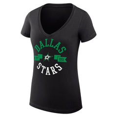 NHL Dallas Stars G-III 4Her by Carl Banks Women's Super-Slim Fit Lightweight City Graphic V-Neck T-Shirt