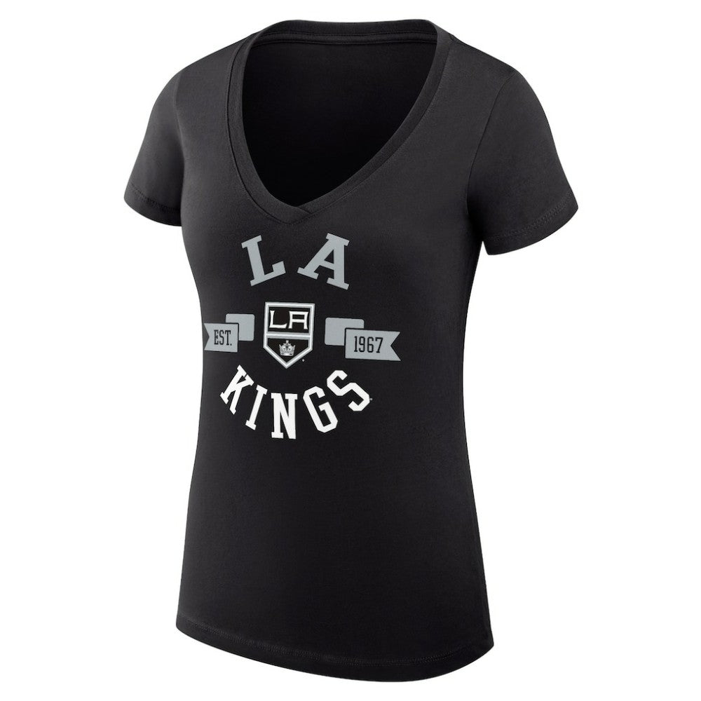 NHL Los Angeles Kings G-III 4Her by Carl Banks Women's Super-Slim Fit Lightweight City Graphic V-Neck T-Shirt