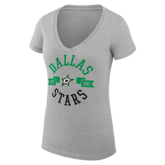 NHL Dallas Stars G-III 4Her by Carl Banks Women's Super-Slim Fit Lightweight City Graphic V-Neck T-Shirt