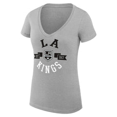 NHL Los Angeles Kings G-III 4Her by Carl Banks Women's Super-Slim Fit Lightweight City Graphic V-Neck T-Shirt