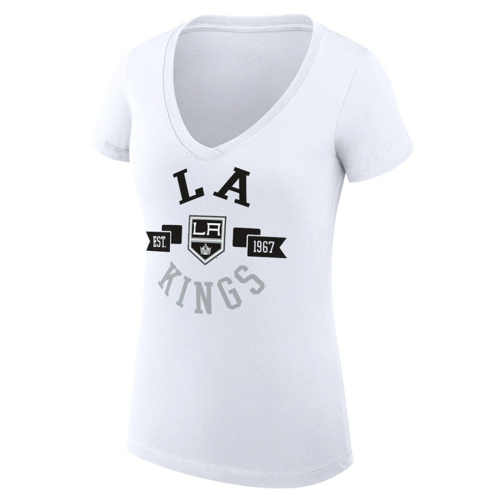 NHL Los Angeles Kings G-III 4Her by Carl Banks Women's Super-Slim Fit Lightweight City Graphic V-Neck T-Shirt