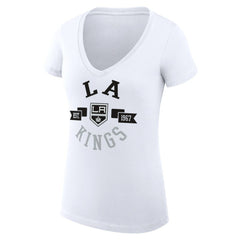 NHL Los Angeles Kings G-III 4Her by Carl Banks Women's Super-Slim Fit Lightweight City Graphic V-Neck T-Shirt