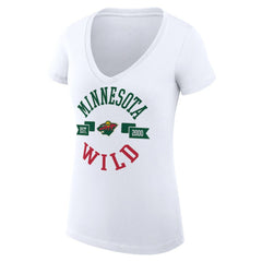 NHL Minnesota Wild G-III 4Her by Carl Banks Women's Super-Slim Fit Lightweight City Graphic V-Neck T-Shirt