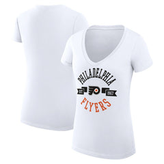 NHL Philadelphia Flyers G-III 4Her by Carl Banks Women's Super-Slim Fit Lightweight City Graphic V-Neck T-Shirt