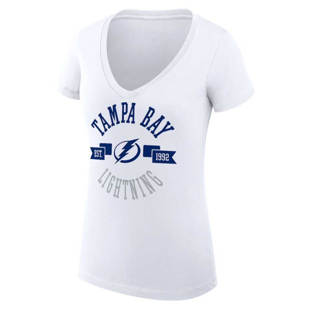 NHL Tampa Bay Lightning G-III 4Her by Carl Banks Women's Super-Slim Fit Lightweight City Graphic V-Neck T-Shirt
