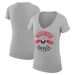 NHL Washington Capitals G-III 4Her by Carl Banks Women's Super-Slim Fit Lightweight City Graphic V-Neck T-Shirt