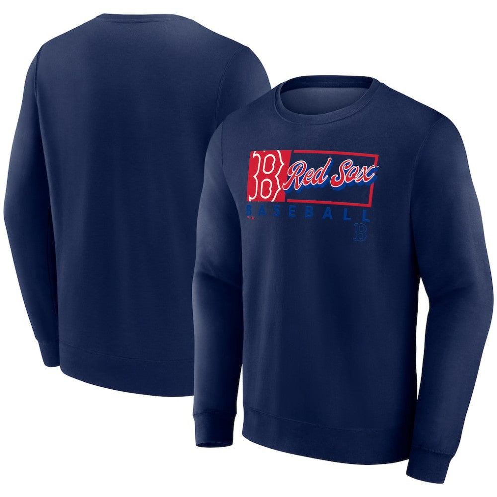 Navy Boston Red Sox Fanatics Focus Fleece Pullover Sweatshirt