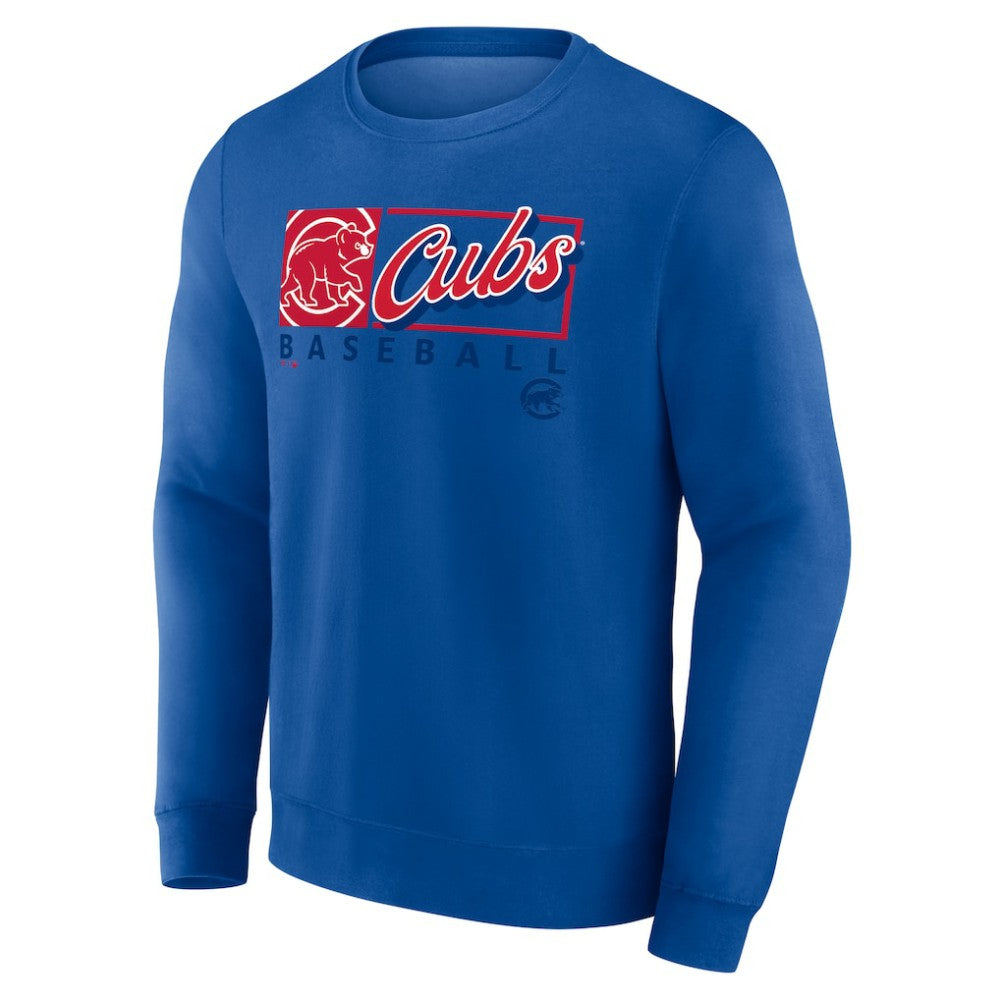 Royal Chicago Cubs Fanatics Focus Fleece Pullover Sweatshirt