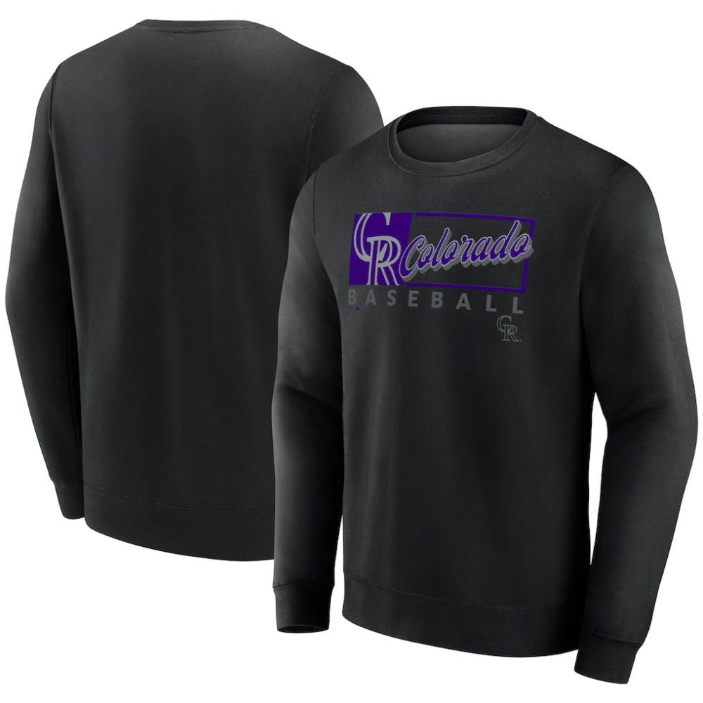 Black Colorado Rockies Fanatics Focus Fleece Pullover Sweatshirt