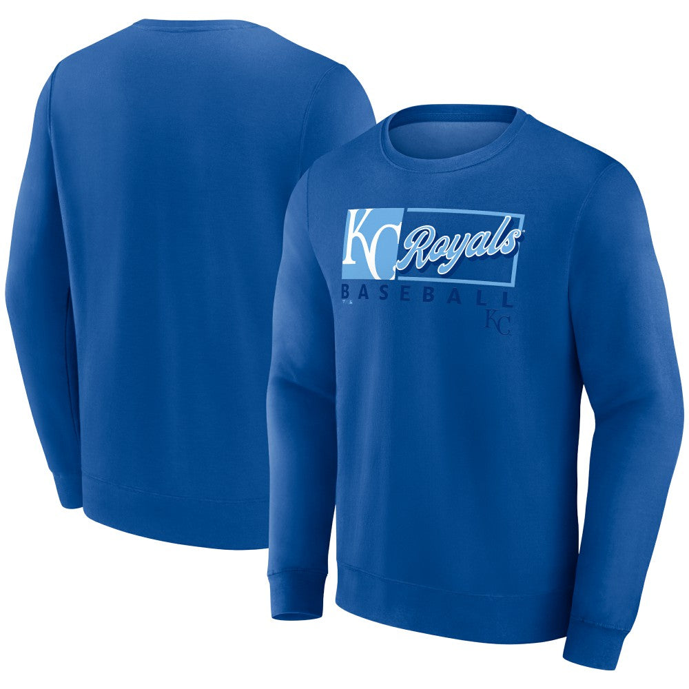 Royal Kansas City Royals Fanatics Focus Fleece Pullover Sweatshirt