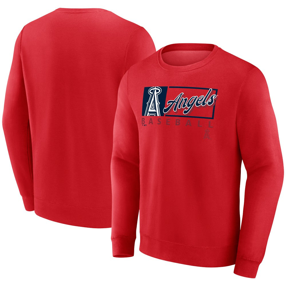 Red Los Angeles Angels Fanatics Focus Fleece Pullover Sweatshirt