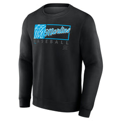 Black Miami Marlins Fanatics Focus Fleece Pullover Sweatshirt