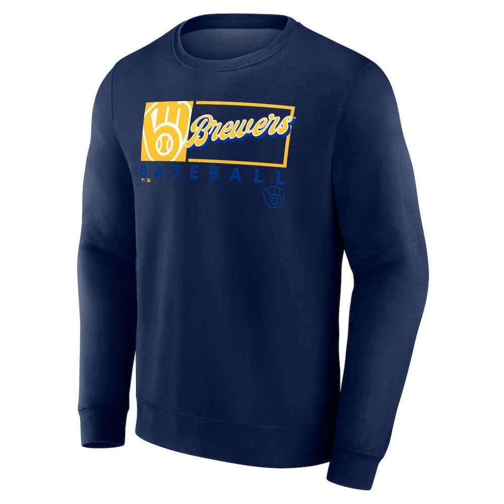 Navy Milwaukee Brewers Fanatics Focus Fleece Pullover Sweatshirt