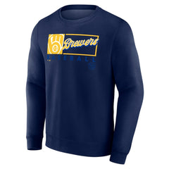 Navy Milwaukee Brewers Fanatics Focus Fleece Pullover Sweatshirt