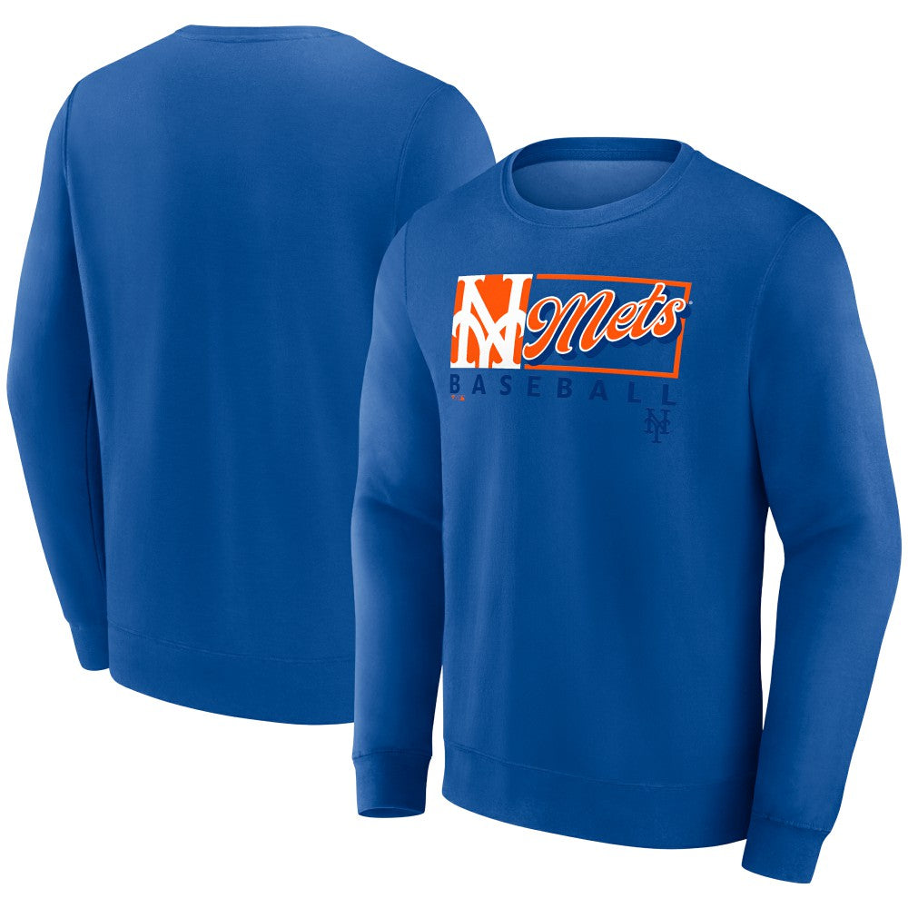 Royal New York Mets Fanatics Focus Fleece Pullover Sweatshirt