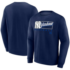 Navy New York Yankees Fanatics Focus Fleece Pullover Sweatshirt