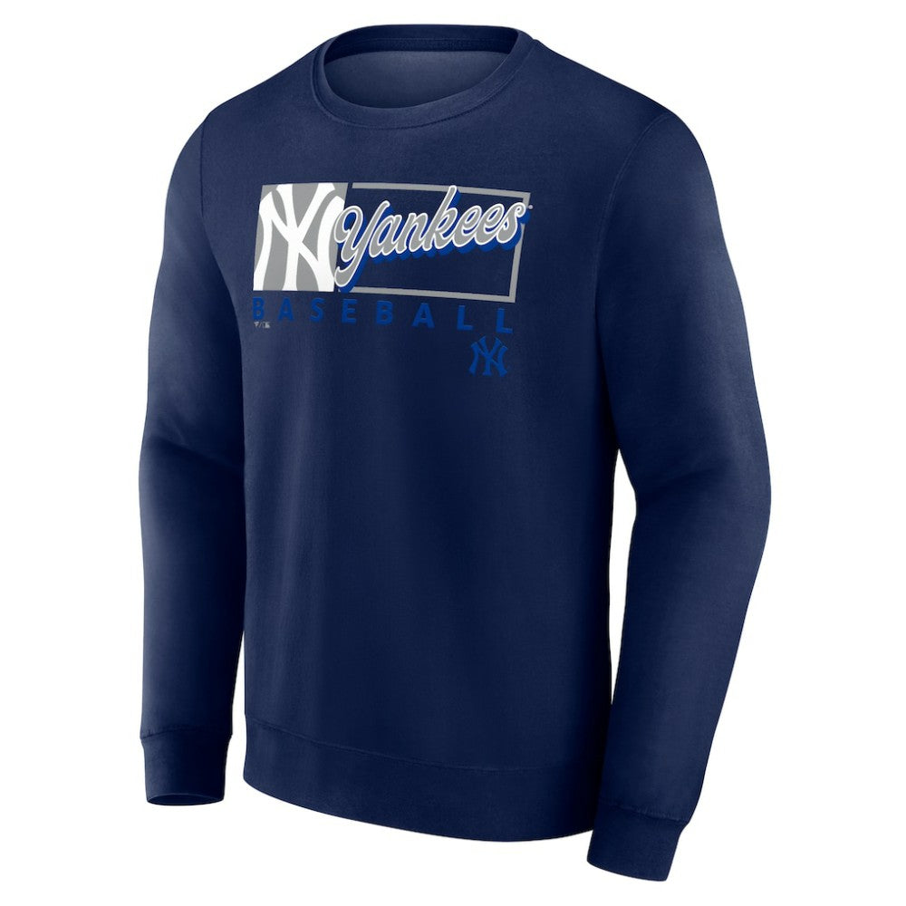 Navy New York Yankees Fanatics Focus Fleece Pullover Sweatshirt